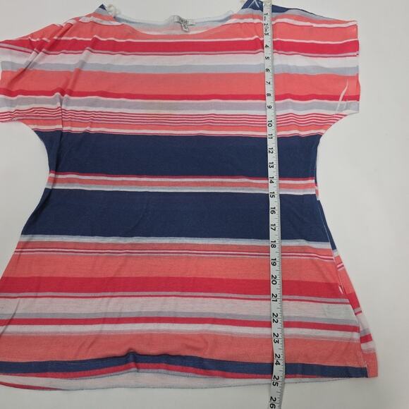 Cache Y2K Short Sleeve Striped Top 100% Cotton Made In USA Medium - Picture 6 of 6